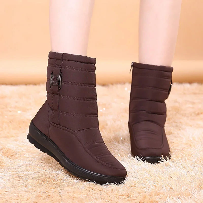 Waterproof Women Boots Winter Shoes Platform Wedge Snow Boots Comfort Thick Plush Warm Ankle Boots Female Mujer Sneakers Women