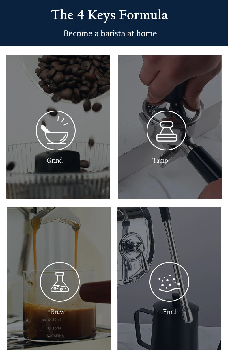 Mcilpoog TC530 Semi Automatic Coffee Machine with Grinder & Powerful Steamer,5.5-Inch Display,Coffee Maker for Home and Office.