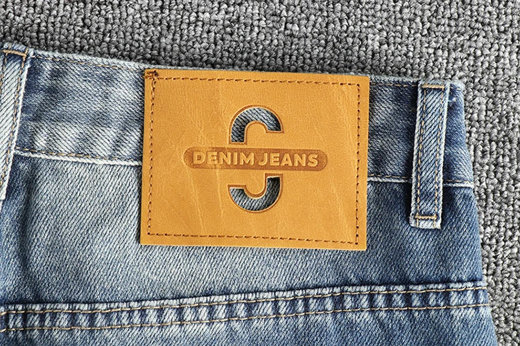 Trendy Men's New Fashion American Style Retro Washed Straight Jeans Loose Casual Trousers
