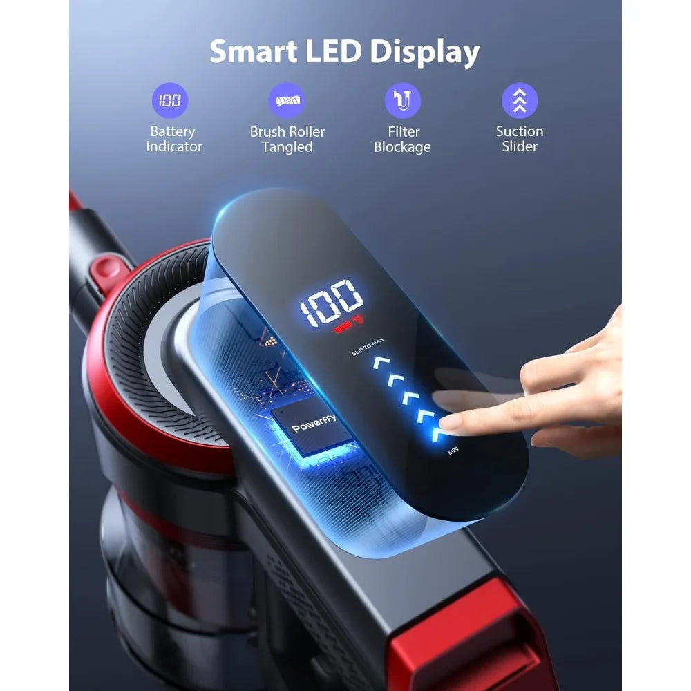 Staubsauger 2025: 40kPa Cordless 450W Stick - LED Touch Screen 55Mins Collection
