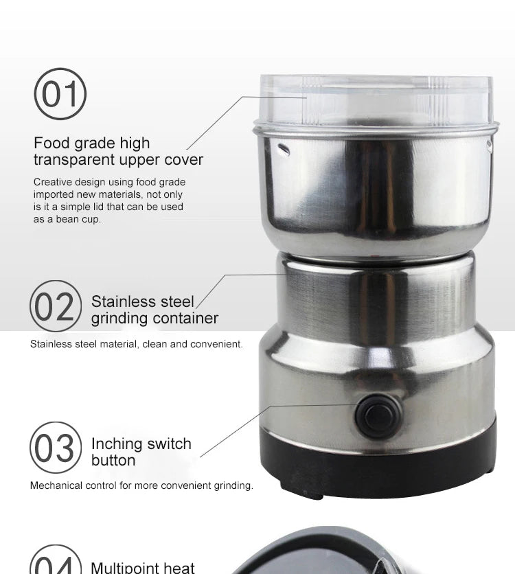 Coffee Grinder Electric Espresso Drip Coffe Portable Blender Grain Beans Spice Seeds Grinding Machine Kitchen Multifunction Mill
