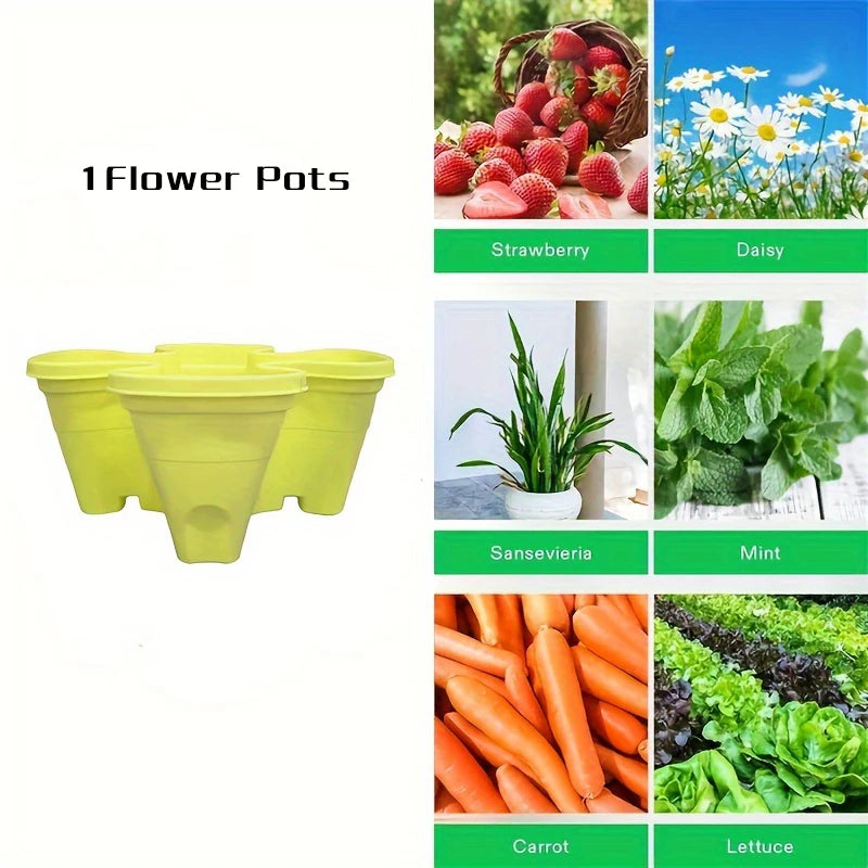 Vertical Plantation Tower Style Garden, Stackable Herb Garden Plantation, Vegetable Planting Pot, Petal Shaped Flower Pot