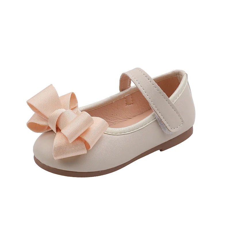 Mädchen Leder Schuhe 2025 - Süße Prinzessin Schleife Einzelschuhe - Frühling Herbst Casual Flats Weiche Sohle