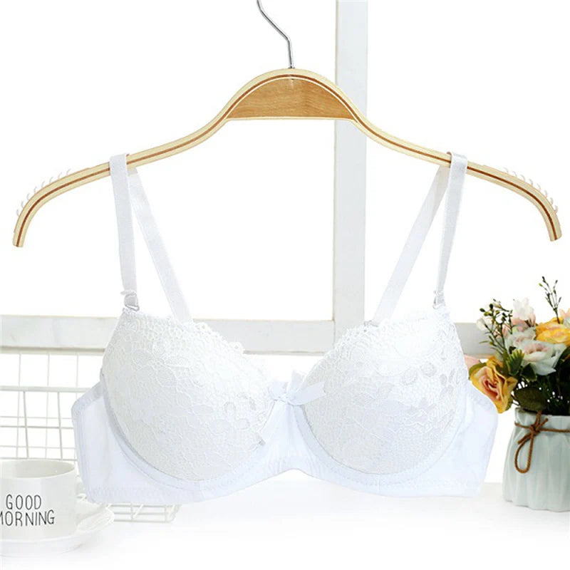 BH 2025: Ladies Sexy Lace Push Up Bra with Underwire Bow Bralette - Female Underwear Lingerie Adjustable Straps Gathered Brassiere 2024 Collection