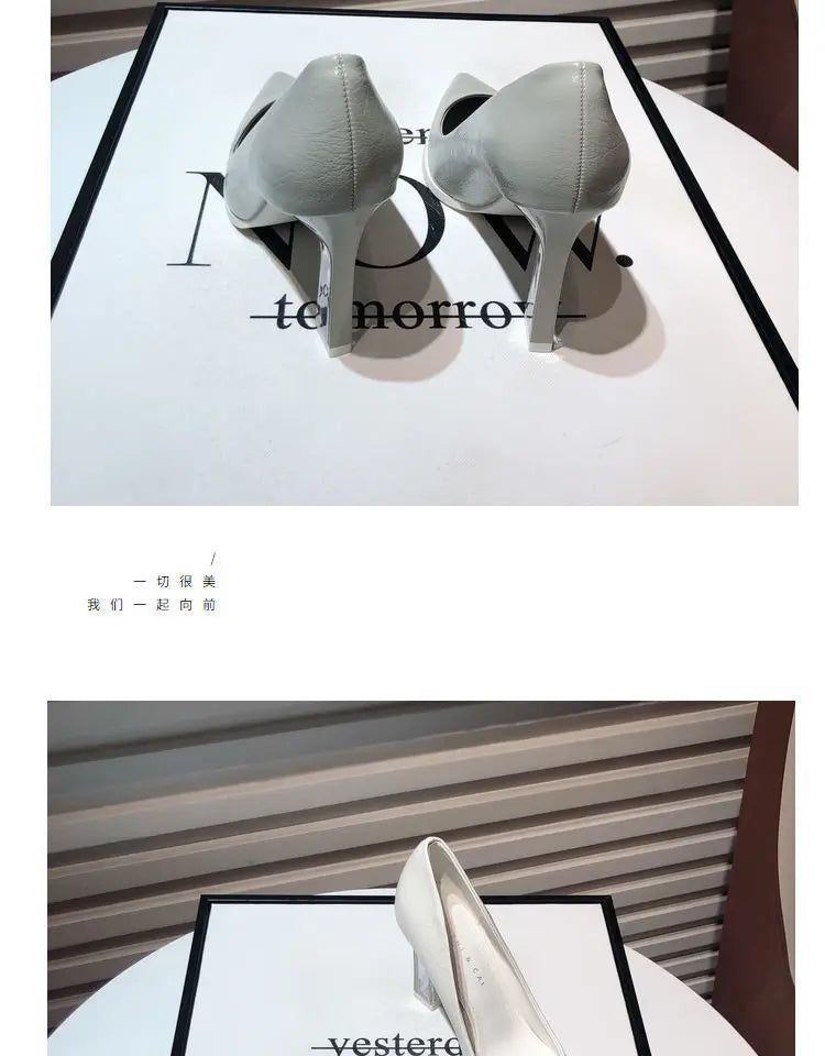 Comemore 2022 New Trend Women Summer Shoes Elegant elegant High Heels French Pointed Stiletto Office Girls' Shoes Zapatos De Mujer