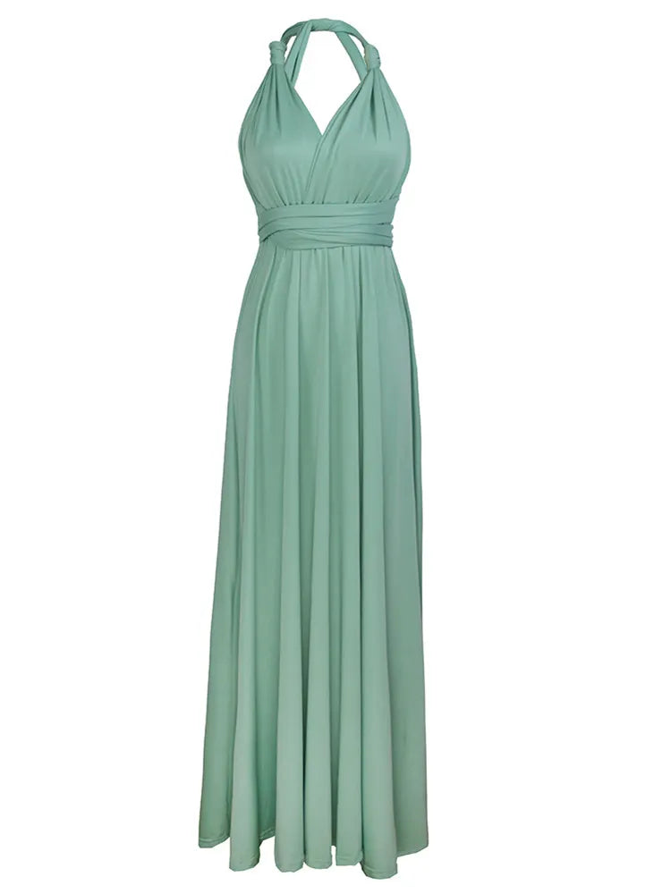 Rochie lungă elegantă de club, stil boho, rochie roșie de bandaj, pentru petrecere, cu mai multe variante, convertibilă, infinit, rochie lungă pentru femeie