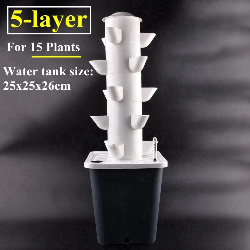 Vertical Hydroponic Tower Greenhouse Garden Indoor Soilless Culture Growing System Vertical Tower Veg Planter Grow Pot Kit