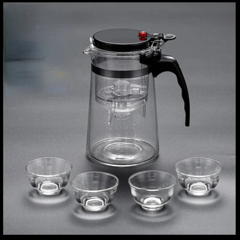 Tea Pots Heat Resistant Glass Tea Pot Tea Infuser Chinese Kung Fu Tea Set Kettle Coffee Glass Maker Convenient Office Tea Sets