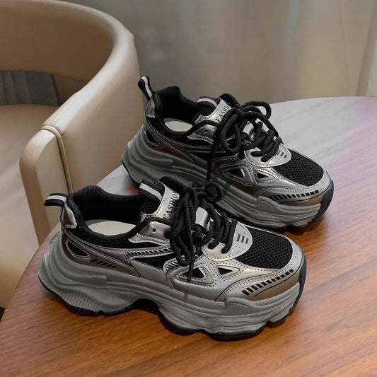 Pantofi sport cu platformă la modă pentru femei, pantofi sport cu talpă groasă, casual, confortabili, sport, Zapatos Mujer