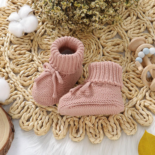 Baby Schuhe 2025 - Gestrickte Neugeborenen Boots Jungen Mädchen - Erste Laufschuhe Weiche Sohle 0-18 Monate