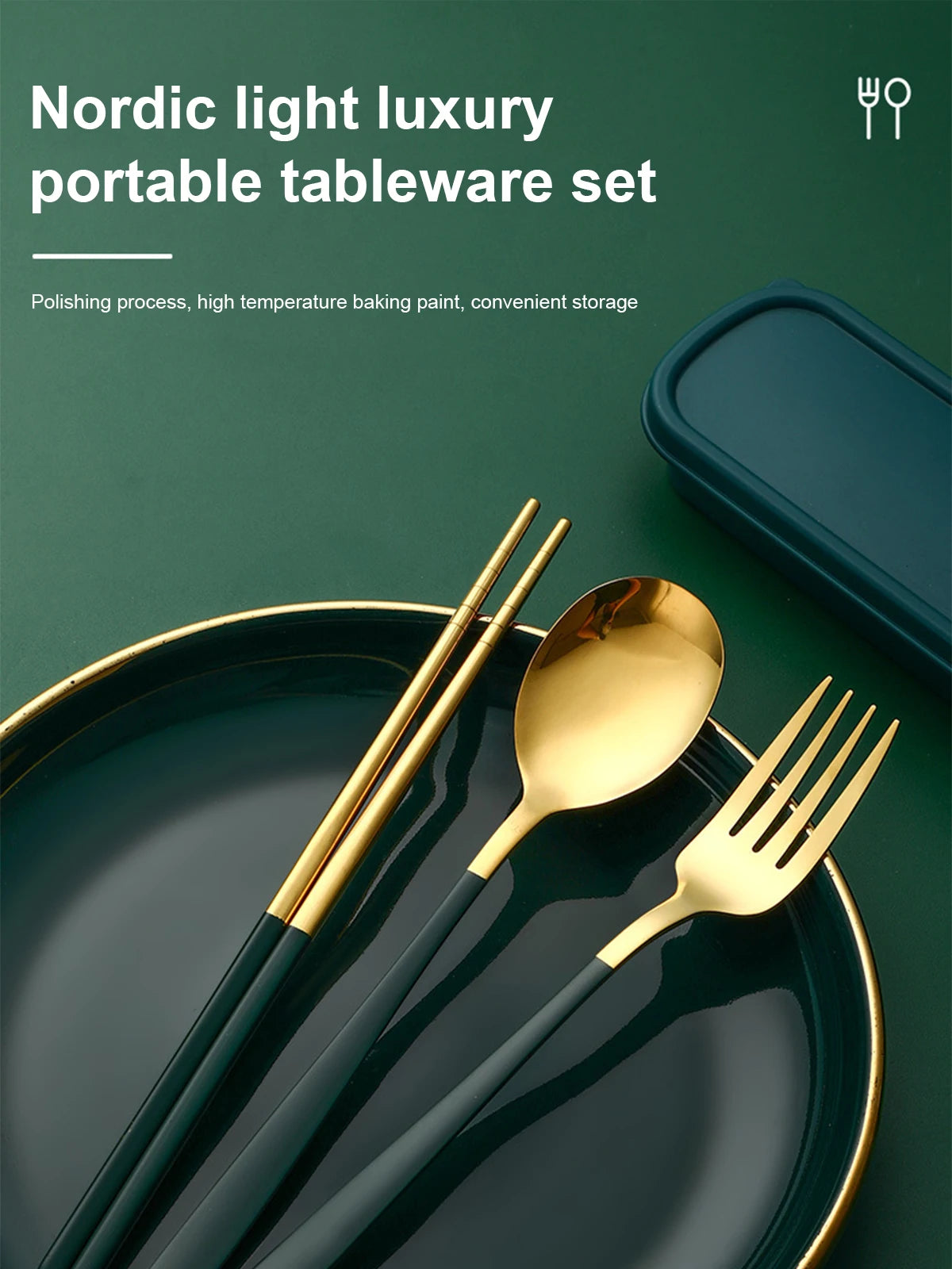 Noma Nova Tragbar Besteckset - 3 Teilig Edelstahl 20 cm