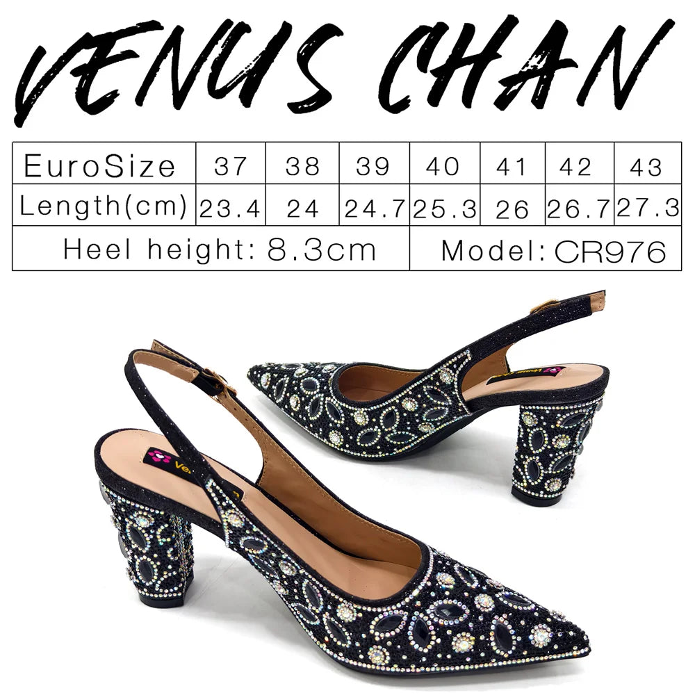 Elegant Italian Style Evening Party Shoe and Bag Set - Comfortable High Heel Women’s Shoes With Chic Hollow Design Handbag