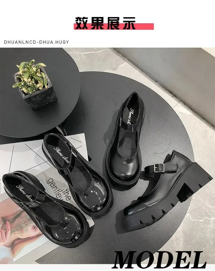 Schuhe Lolita Frauen 2025 - Japanischer Stil Mary Jane Vintage Mädchen - Hohe Absätze Platform College Student Pumps