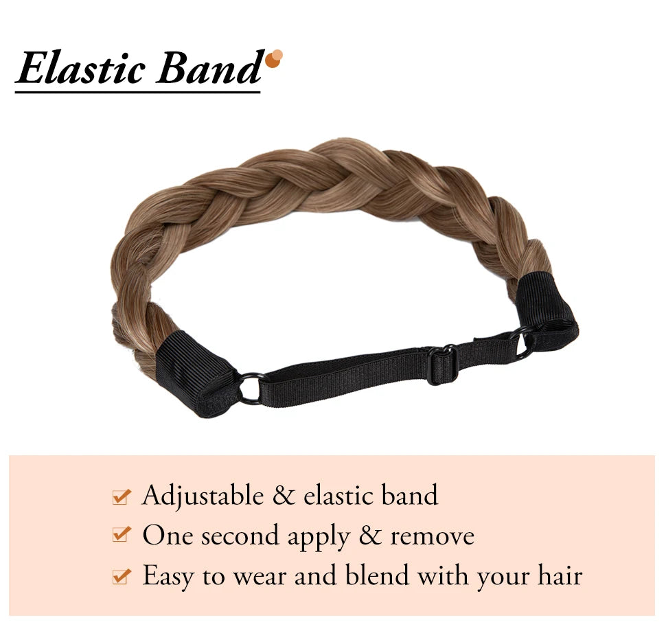 Synthetic Premium Adjustable Handmade Braided Elastic Band Hair Fashion Braiding Hair Headband Headwear For Women