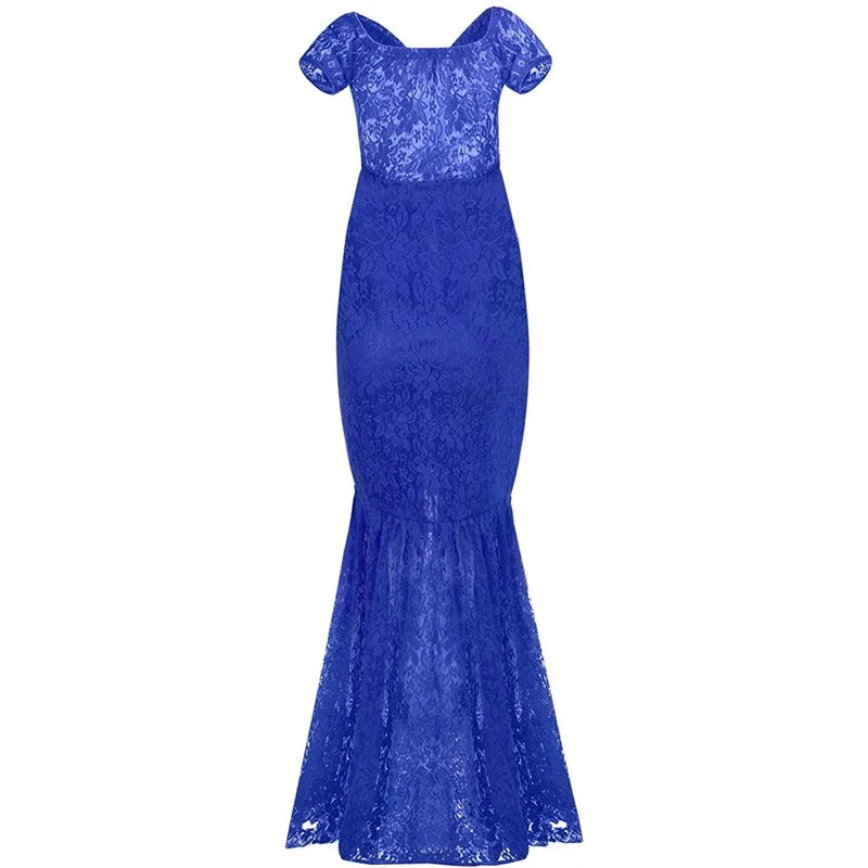 Amelia Meerjungfrau Umstandskleid - Spitze Maxi Elastik