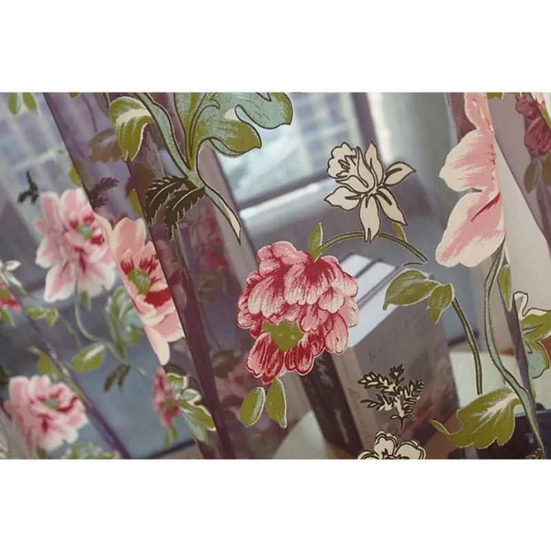 Zhejiang Tüllvorhang Blumen - 100 Prozent Polyester 1 Panel