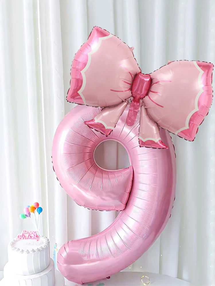 Choice 32 Zoll Zahl Folienballon Schleife - 2 Stück Rosa