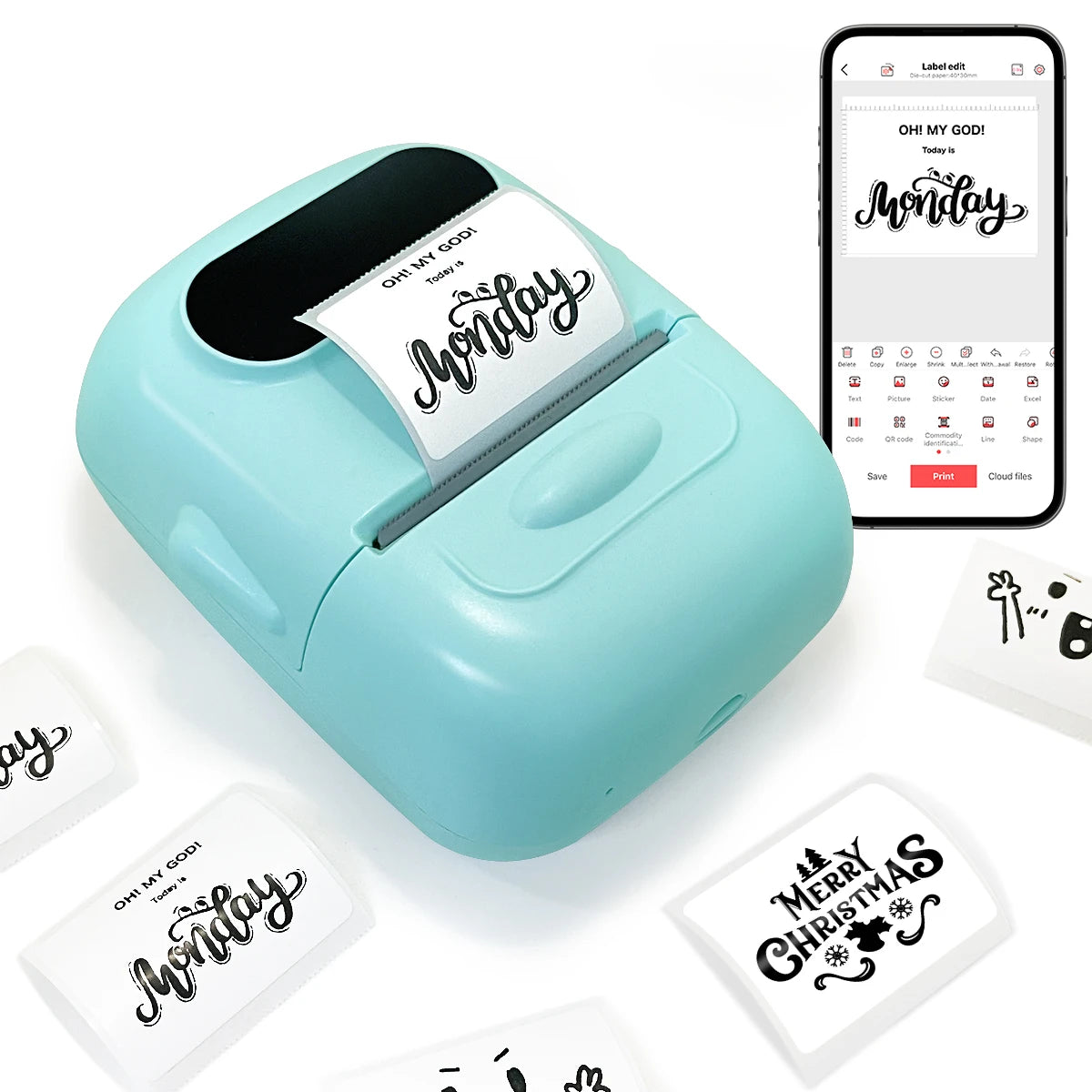 MARKLife P50 Bluetooth Etikettendrucker - Thermischer Mini Drucker für Barcode & Preisschilder