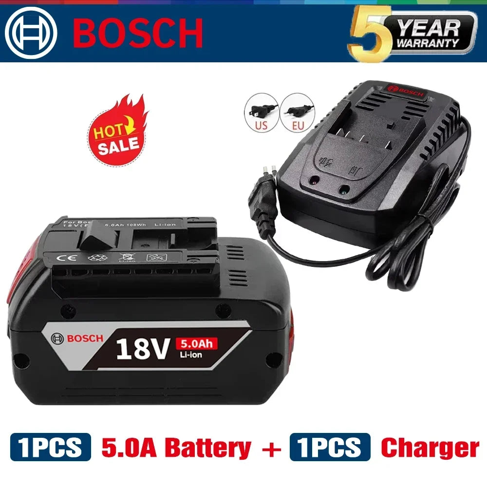 Original Bosch 18V 6.0AH rechargeable lithium-ion battery for BAT609 BAT609G BAT618 BAT618G 3601H61S10🔋🔋