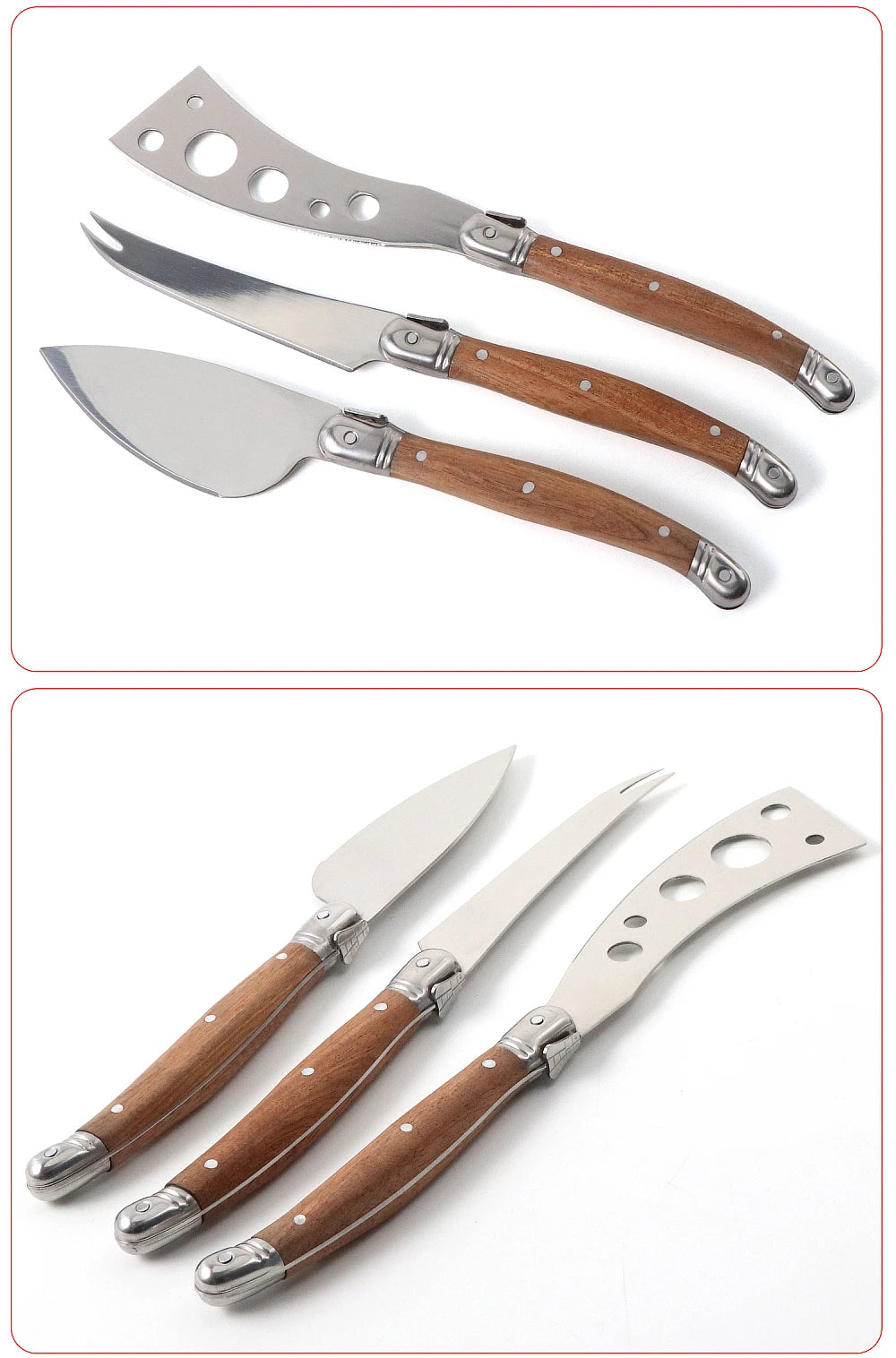 Jaswehome SPS-CT032B Laguiole Käsemesser - 5tlg 2CR14 Holz