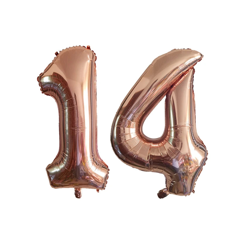 KUKUZHU Modell 1212 Zahlenballon - 2 Stück 32 Zoll Folie