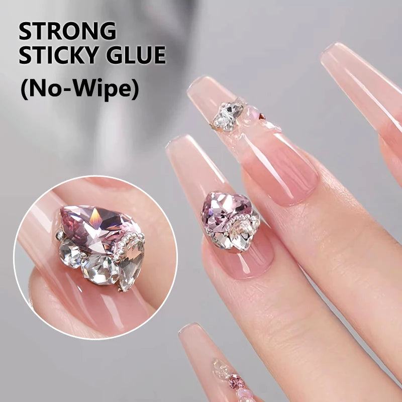 CHUNSHU Super Strong Sticky Nail Glue Gel For Rhinestones Nail Art Decorations 15G No Wipe DIY Gem Adhesive Functional UV Gel