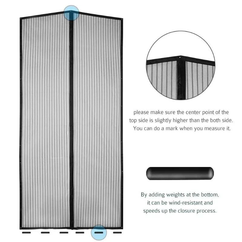 Self Closing Magnetic Mosquito Net, Invisible Door Mesh, Insect Divider Curtain, Magic Mesh, Suitable for Summer and Autumn use