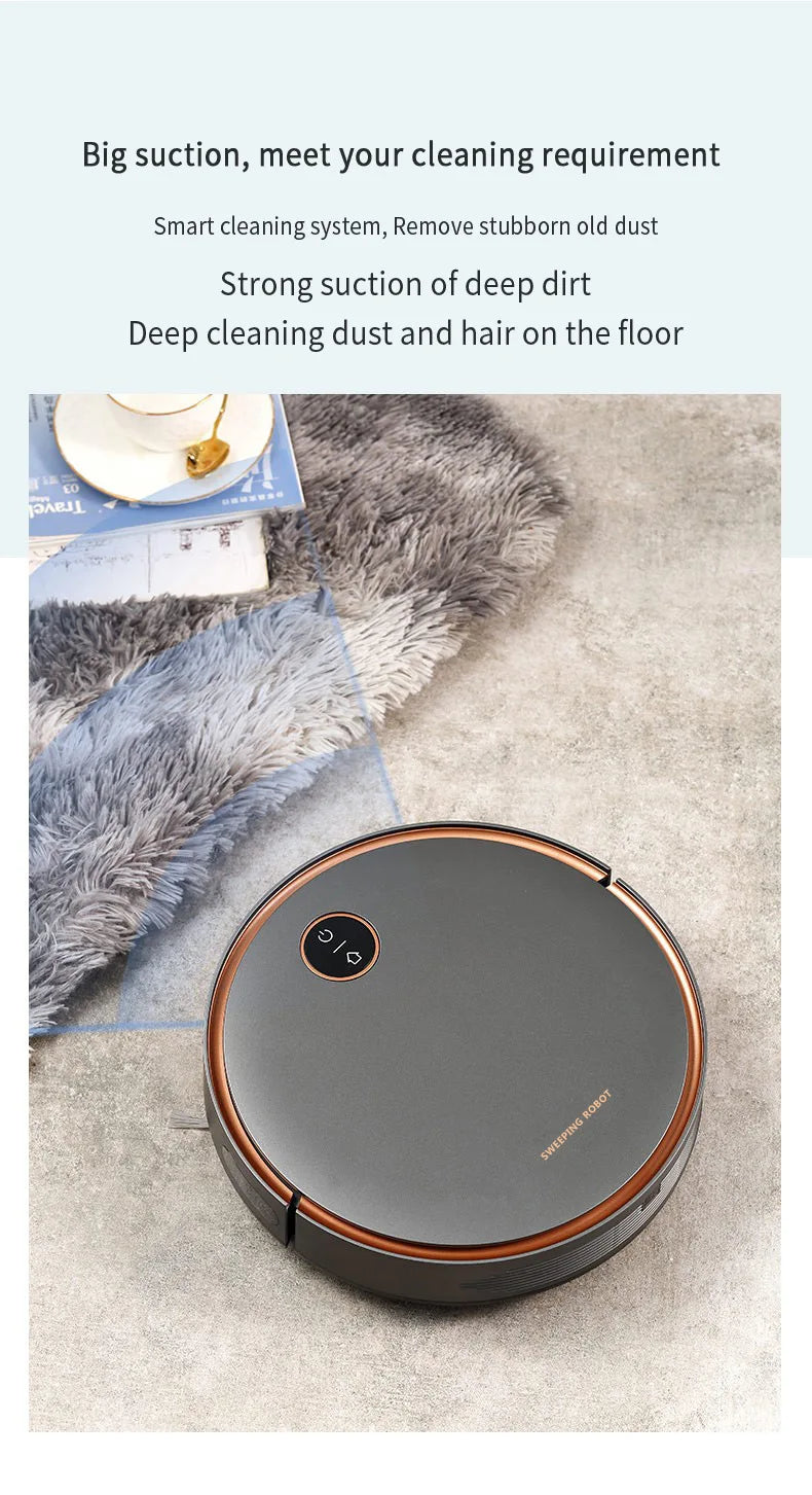 NEW 5000Pa Robot Vacuum Cleaner 3 In 1 Suction Sweeping Mopping Automatic Rechargable Cleaning Sweep Floor for Home Office
