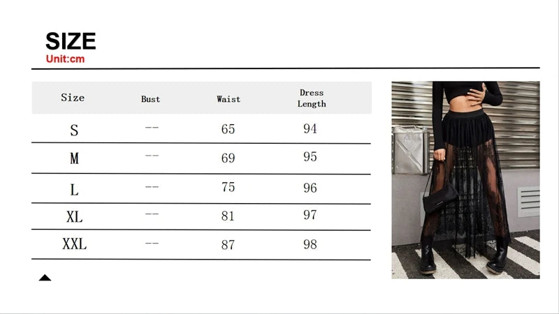 Eleganza Noir Spitzenkleid Gothic - Maxi Spitze S Bis XL