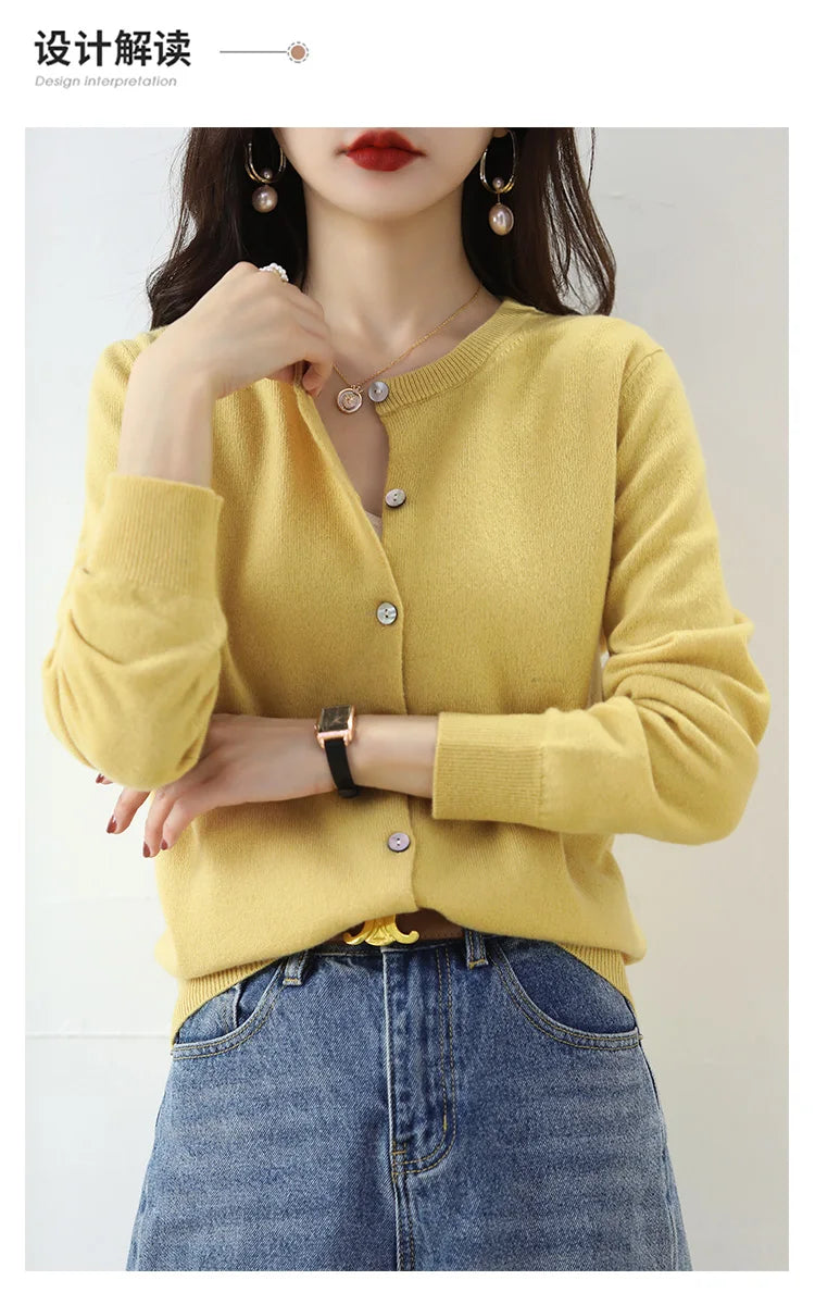 Ganleawort Cardigan Kuschelig - Größe Regular; Mat. W/A/V