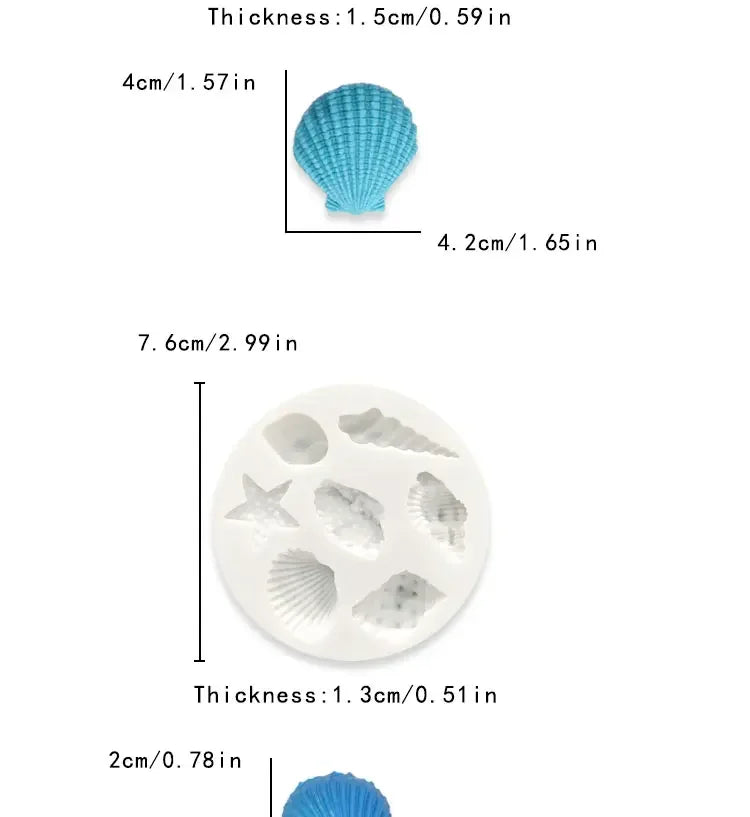 Silicone Shell Cake Mold, Conch Fondant & Chocolate Baking Mould Set, DIY Cake Decorating Tools for Cupcakes