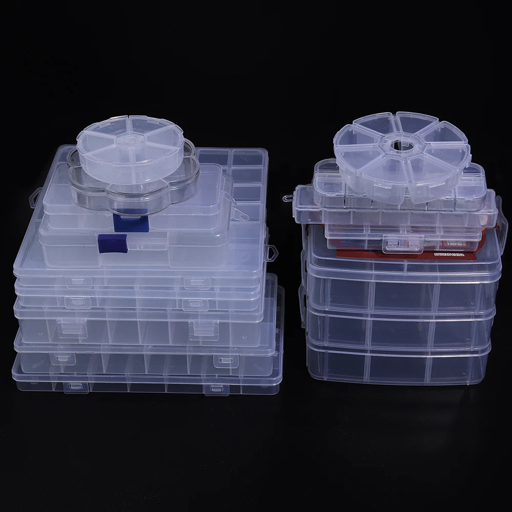 Plastik Schmuck Boxen Plastik Werkzeug Box Verstellbar Handwerk Organizer Lagerung Perlen Armband Schmuck Boxen Verpackung Großhandel