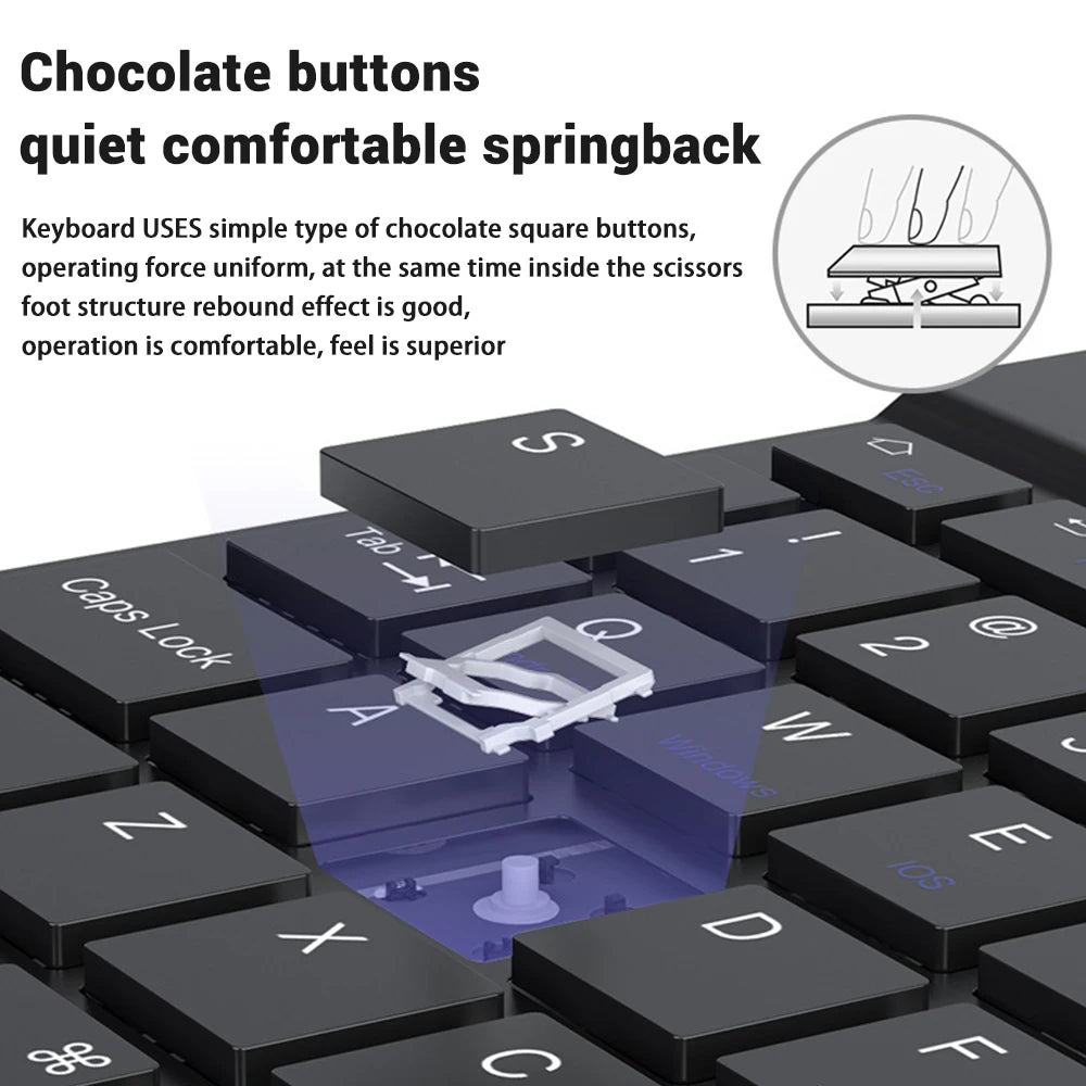 Bluetooth Wireless Tastatur und Maus für iOS Android Windows Tablet - Deutsche Version
