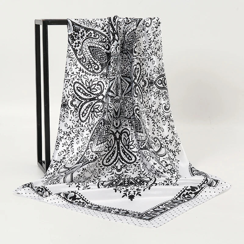 SENAIFE Satin-Schal Elegant - 90x90cm Polyester Leicht