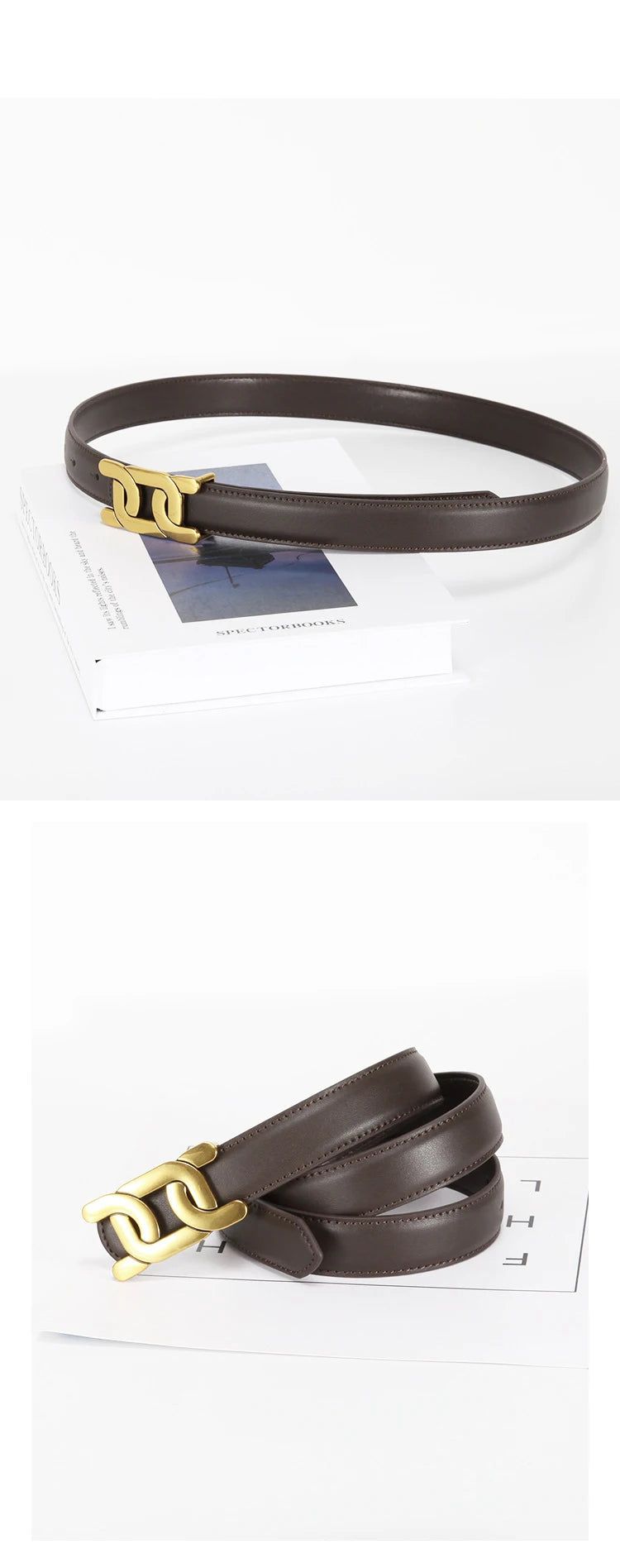 DINISITON Retro Damen Gürtel - PU 2.4cm Breite, 6.1cm