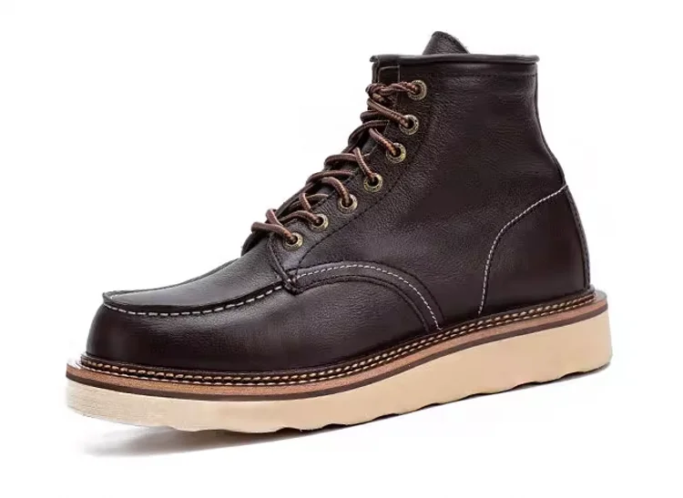 BEKEDEKECN Schneestiefel Warmes Wollfutter - Obermaterial Leder, Innenfutter Wolle, Schnürung Knöchelhoch