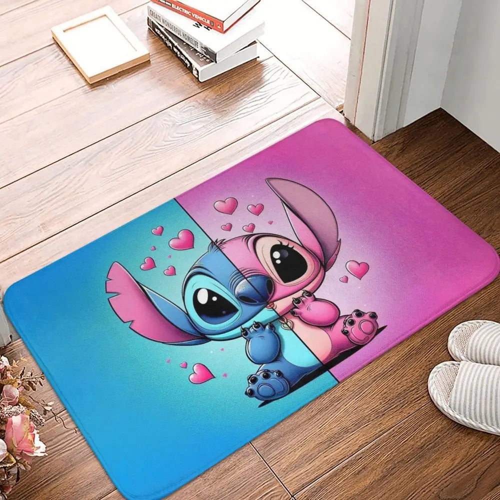 Custom Cartoon Stitch Floor Door Kitchen Bathroom Mat Anti-Slip Outdoor Doormat Bedroom Balcony Entrance Rug Carpet Footpad