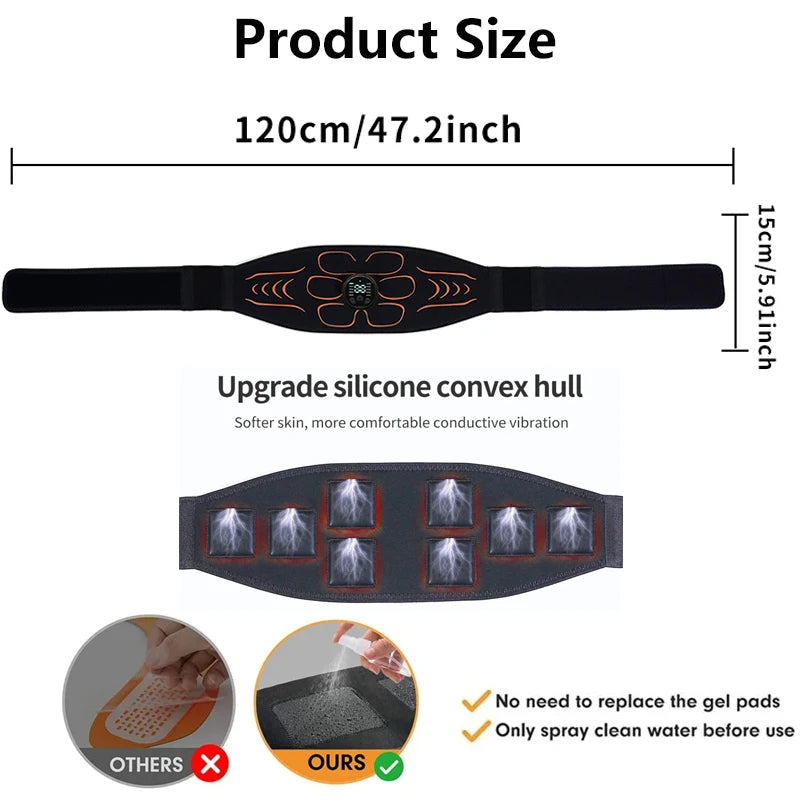 Centură abdominală cu stimulator muscular LGFU EMS - USB CE SML