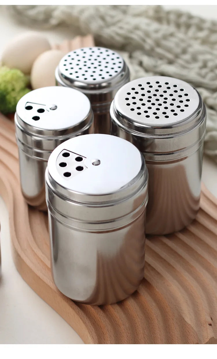 Multi-purpose Stainless Steel Seasoning Jar Toothpick Holder Salt Sugar Bottle Rotating Cover Spice Pepper Shaker Kitchen Gadget