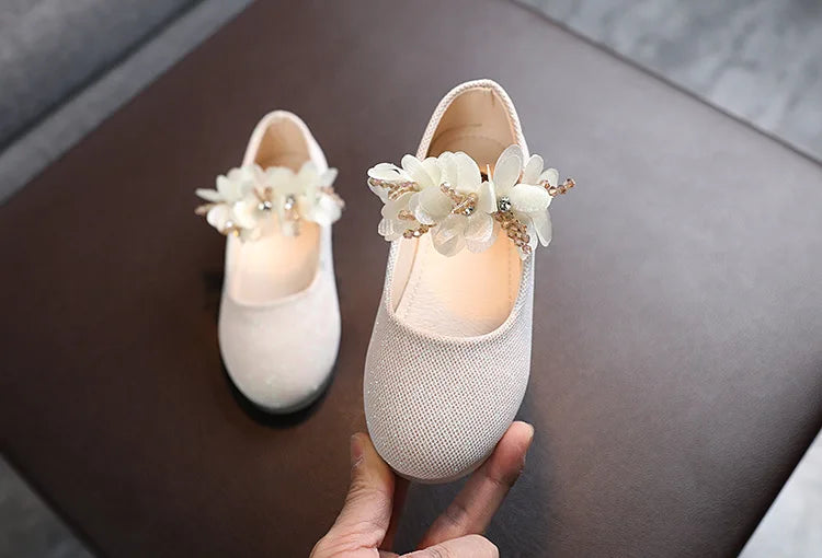Mädchen Schuhe 2025 - Blumen Mary Jane Kristall Weiche Prinzessin Ballet Flats - Kleine Mädchen 1-7J Baby Hochzeit Party Leder Schuhe