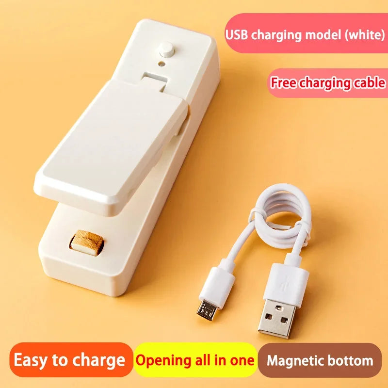 Tragbare Lebensmittel Beutel Versiegelungsmaschine USB Aufladbar Haushalt Vakuum Kaifeng Integriert Snack Versiegelung Küchen Werkzeuge