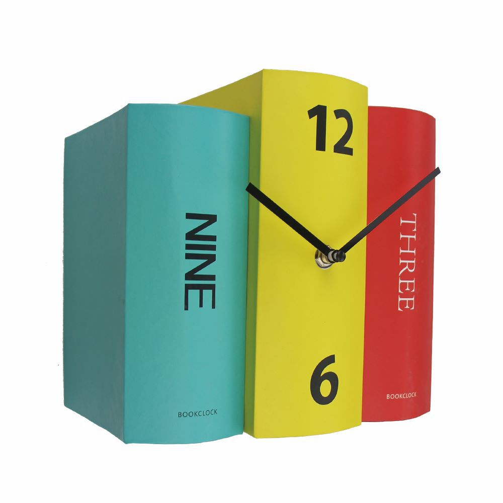 Creative Fake Books Decoration Simple Desk Clock Silent Quartz Clock Desk Clock Children's Alarm Clock Student Desk Clock