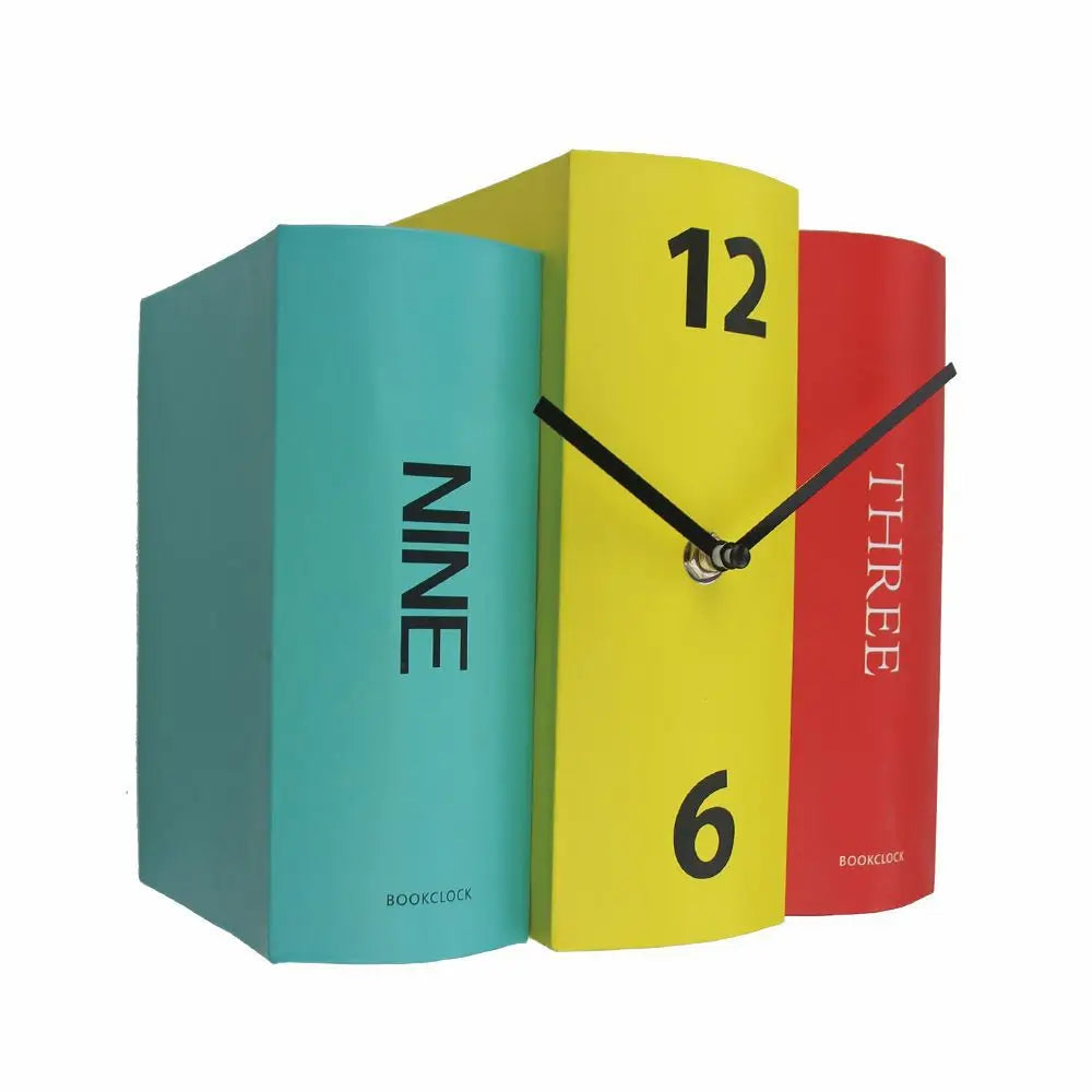 Creative Fake Books Decoration Simple Desk Clock Silent Quartz Clock Desk Clock Children's Alarm Clock Student Desk Clock
