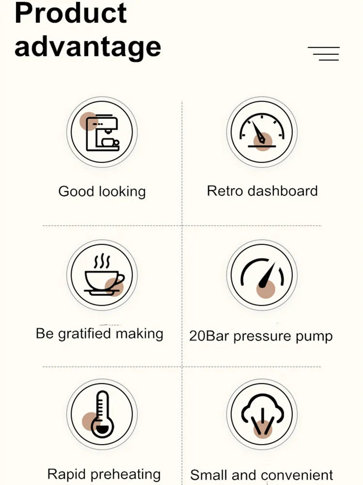 Semi-Automatic Coffee Machine Household Small Italian Concentration High Pressure Extraction Foaming Steam All-In-One Machine