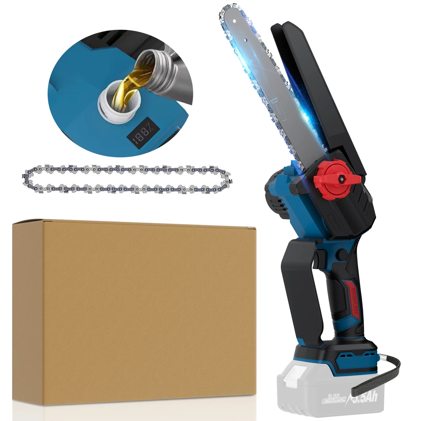 Cordloser Elektro-Kettensäge für Makita 18V Batterie - Portabel, Handheld, Wiederaufladbar - Holzschneiden, Gärten, Woodworking, Power-Tool