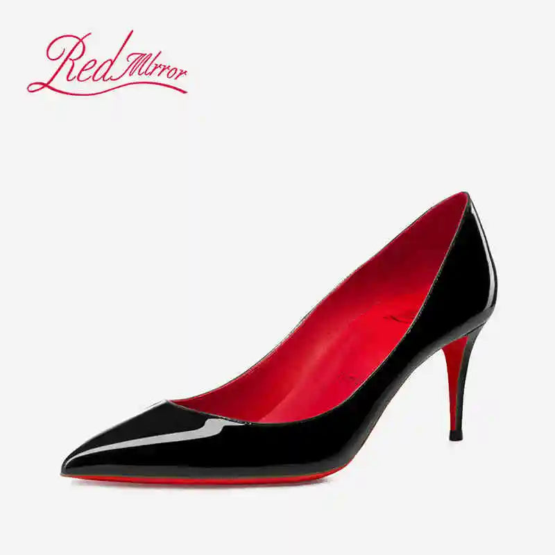 elegant woman heeled shoes 2024 trend luxury Brand Women High Heels Red Shiny Bottoms shallow Pumps Pointed Toe elegant Women 12cm