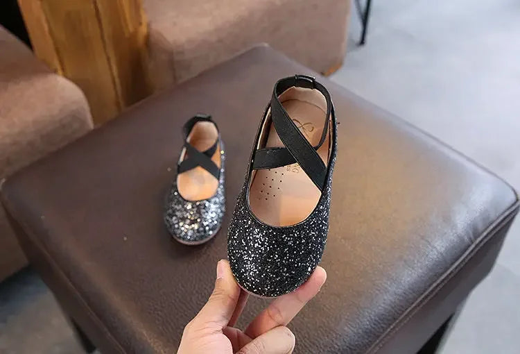 Mädchen Prinzessin Schuhe 2025 - Frühling Herbst Baby Weiche Sohle Tanz Ballet Flats - Rosa Bling Süße Schuhe 7-13J Größe 26-35