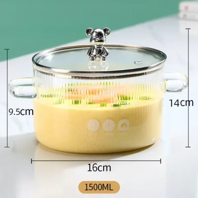 Choice Glas Kochtopf Transparent - 1500ml Induktion Deckel
