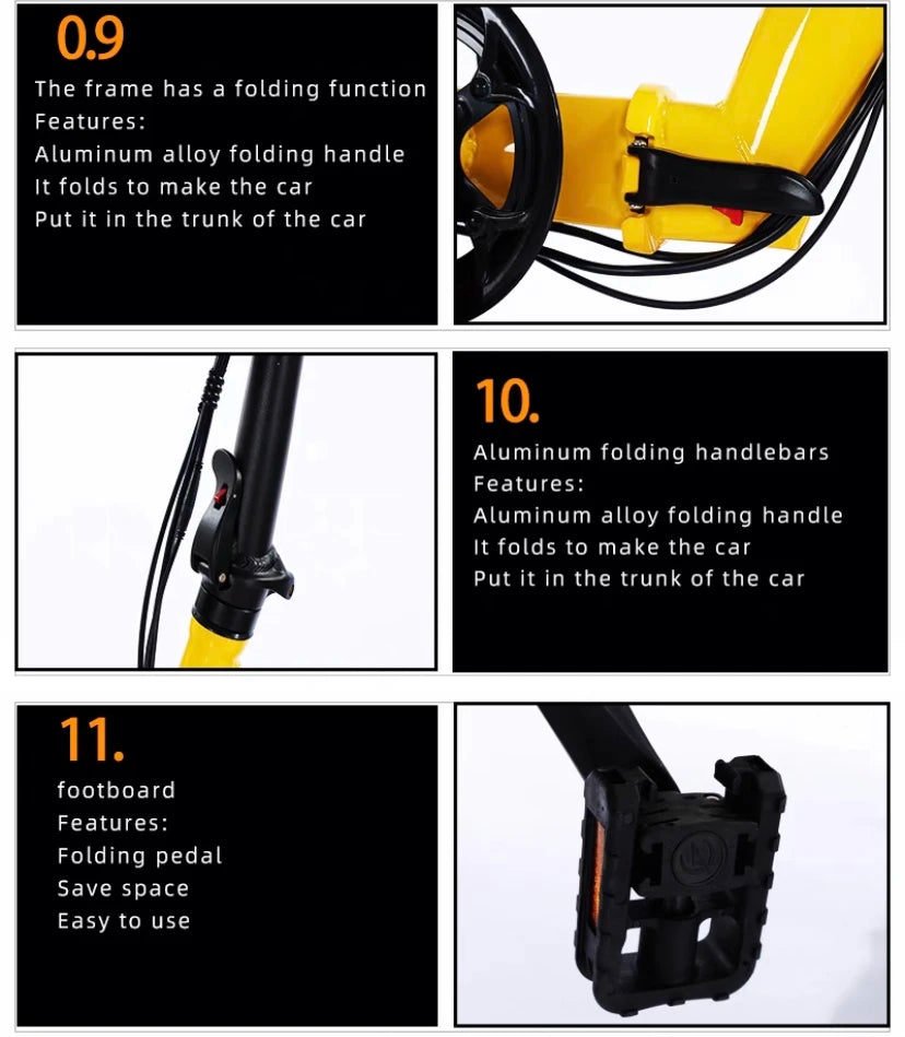 ETrike 14 Zoll Klapp Dreirad Elektro - 48V 350W 2 Sitzer