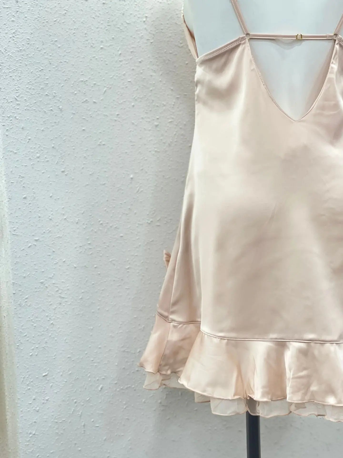 Elegante Schlafdress Elegant Dessous Weiche Eis-Seide Nachthemd Rüschen Swing-Kragen-Nachthemden Babydoll für Frauen